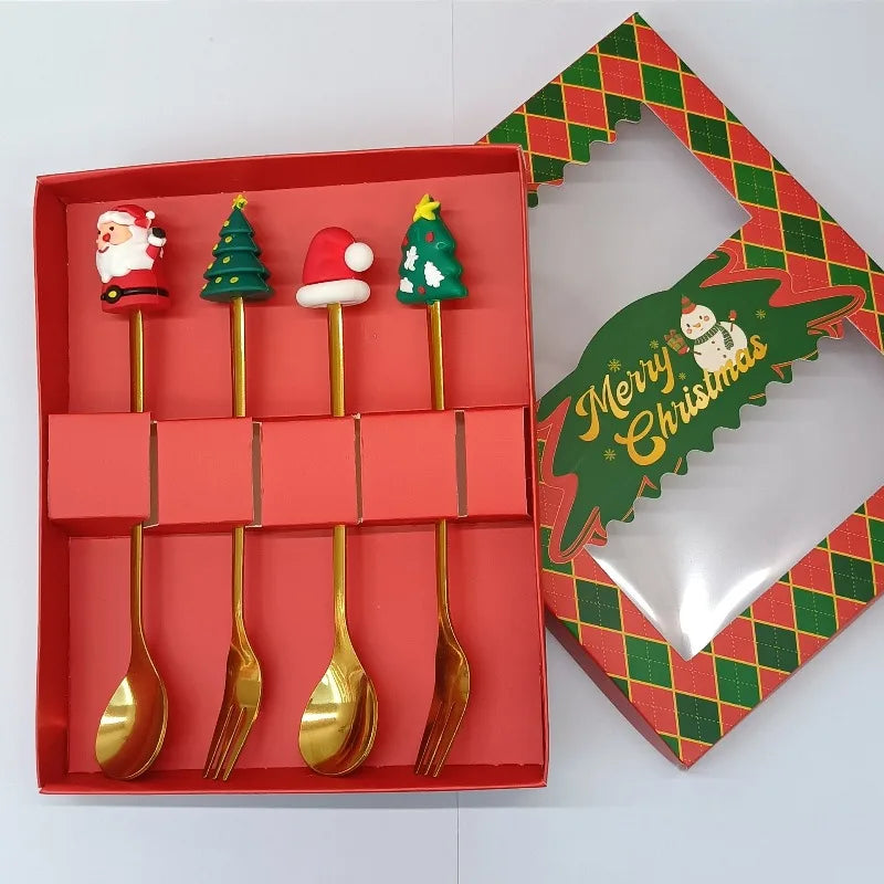 Set de cubiertos con figuras - acero inoxidable