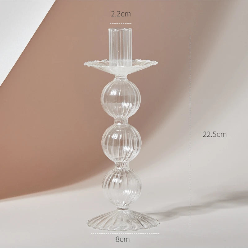 Candelabro de cristal transparente
