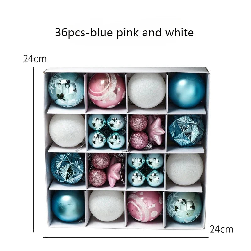 Set de 36 bolas decorativas para el árbol