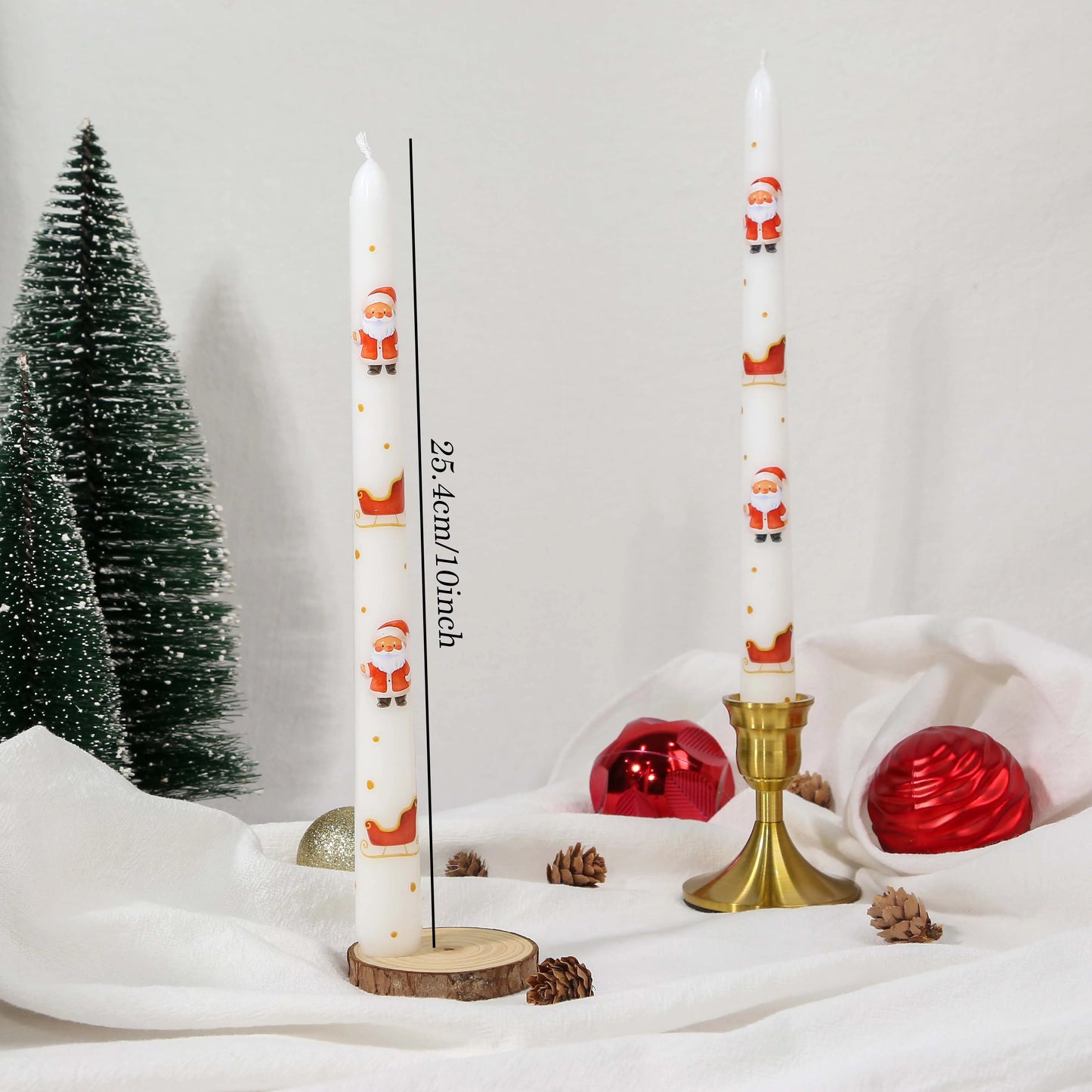 Set de 2 velas Papá Noel - altura 25 cm