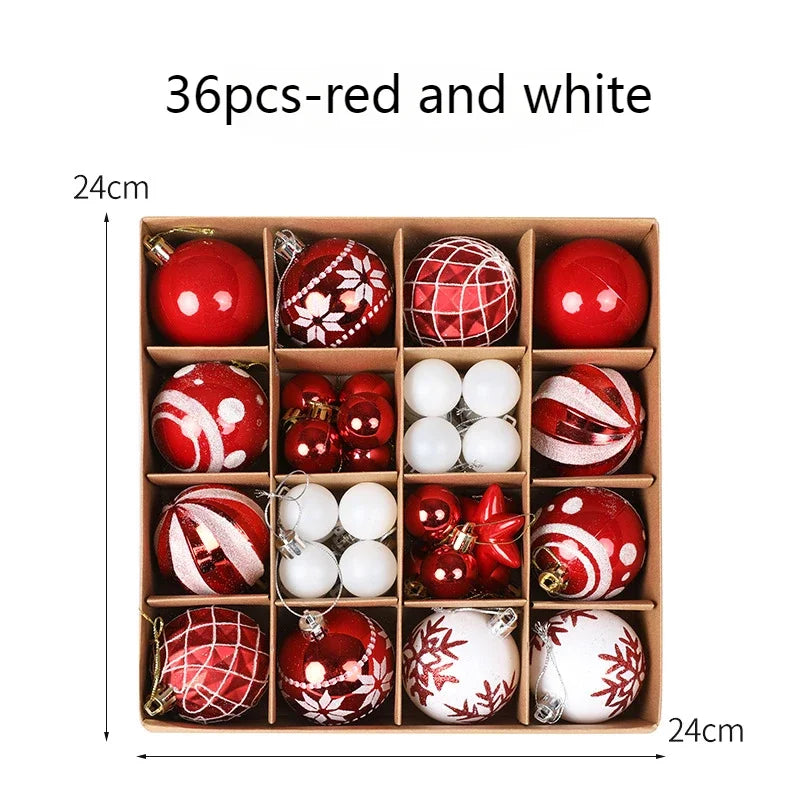 Set de 36 bolas decorativas para el árbol