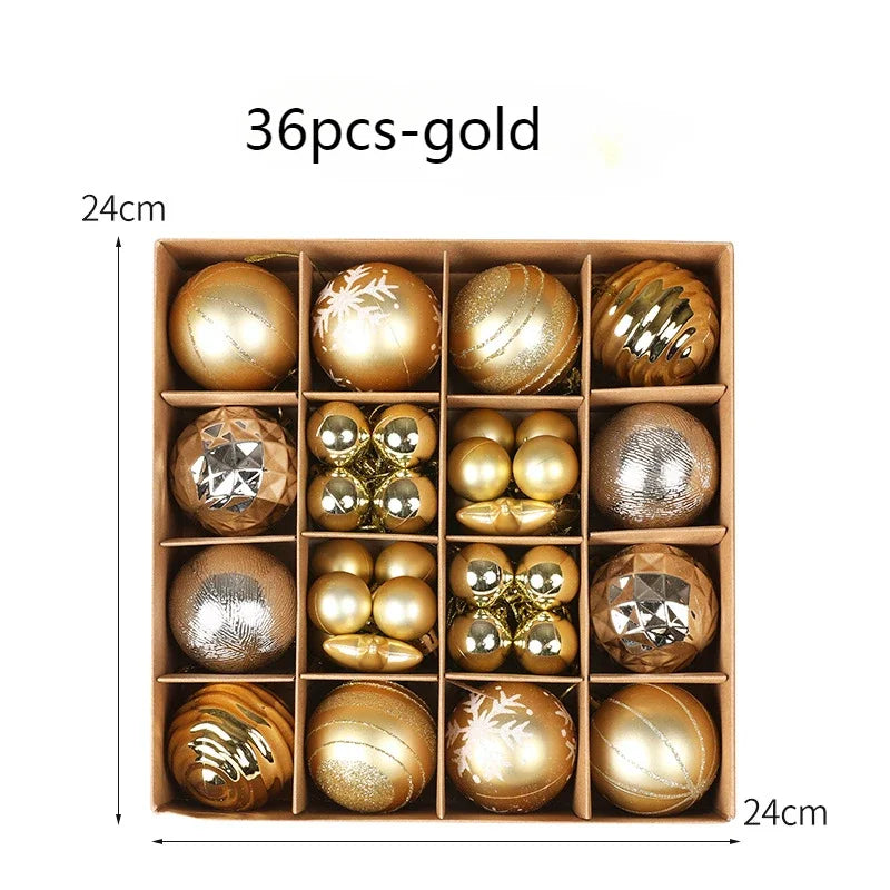 Set de 36 bolas decorativas para el árbol