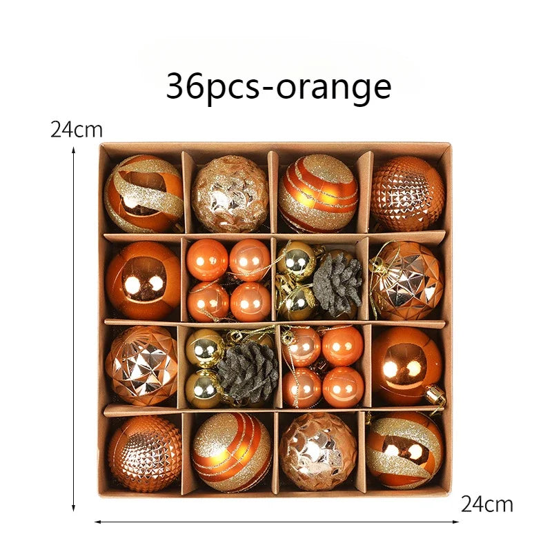 Set de 36 bolas decorativas para el árbol