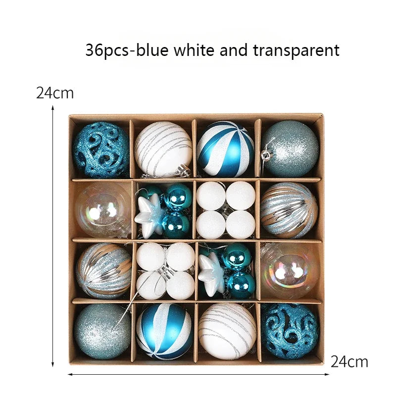 Set de 36 bolas decorativas para el árbol