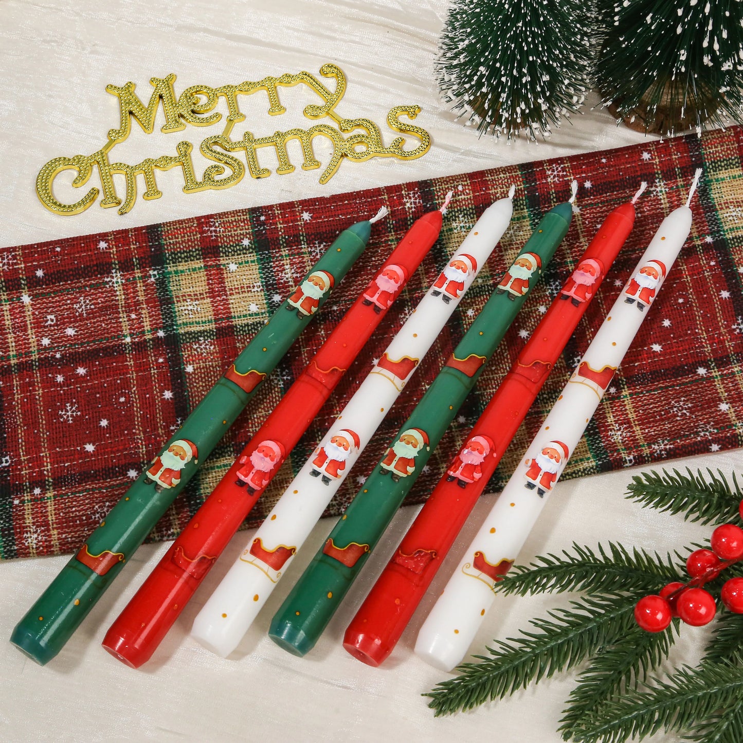 Set de 2 velas Papá Noel - altura 25 cm