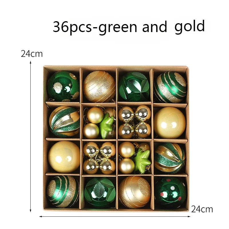 Set de 36 bolas decorativas para el árbol