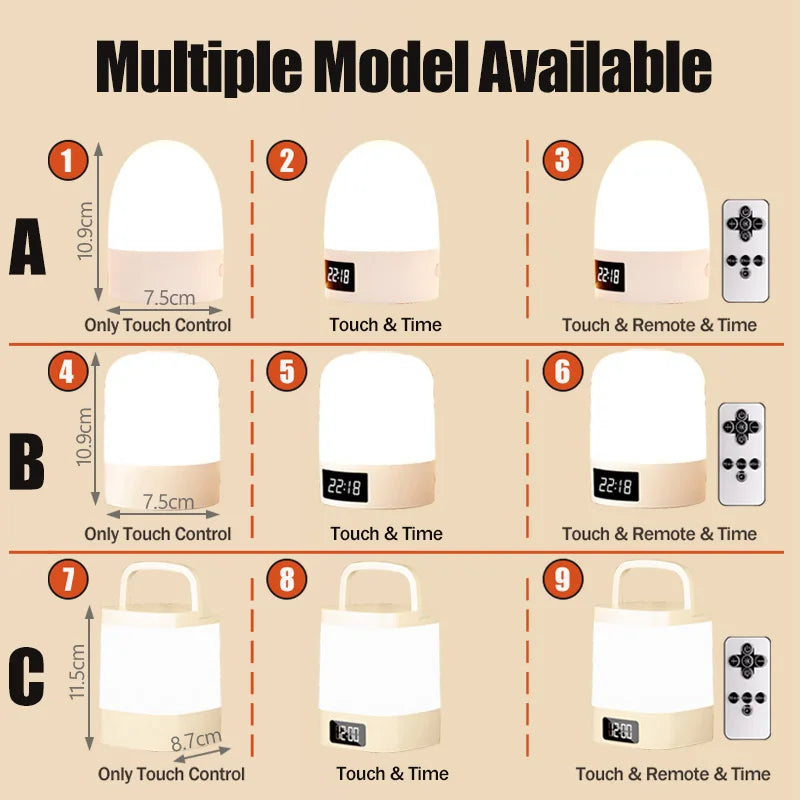 Lámpara LED nocturna táctil - carga USB